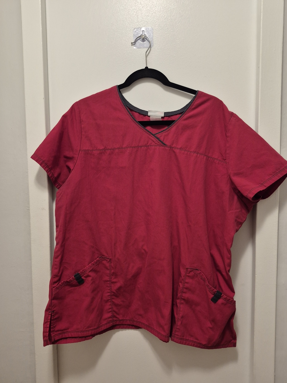 Scrubstar Women's Fuchsia V-Neck Short Sleeve Scrub Top